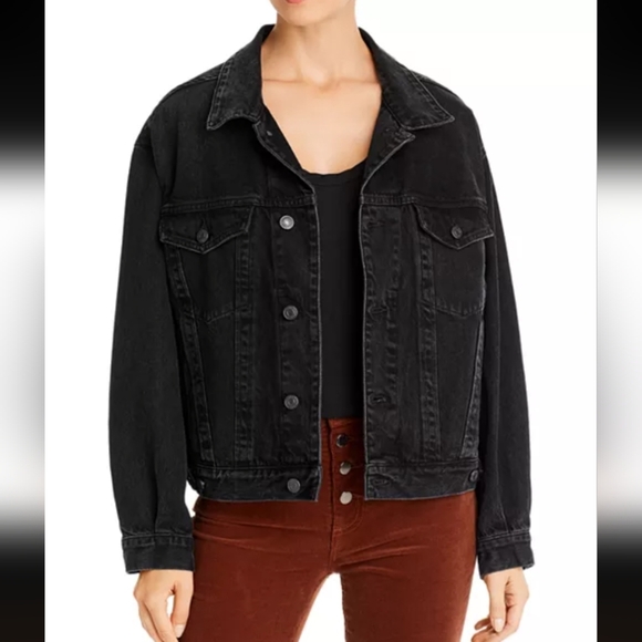 Agolde Charli Women's Black Denim Jacket - Picture 1 of 7